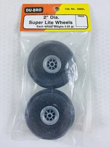 Du-Bro Super Lite 2” Diameter Airplane Wheels #200SL New - Picture 1 of 2