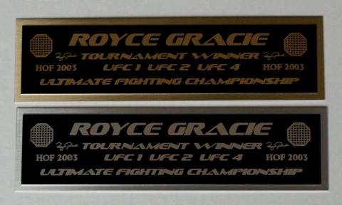 Royce Gracie UFC nameplate for signed mma gloves photo case Cover