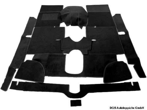 Kit Alfombra Terciopelo Negro Fiat 1100 D 1966-1969 Alfombra  Foto 1 de 2