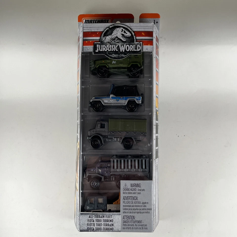 Matchbox Jurassic World Collection All-terrain Fleet 5 Vehicle Set