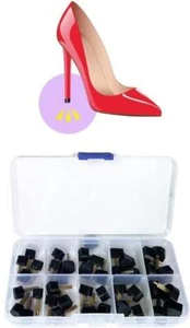 20 Pairs High Heal Tips for Shoe Heel Replacement, Women's Shoe Repair Tap Caps - Picture 1 of 8
