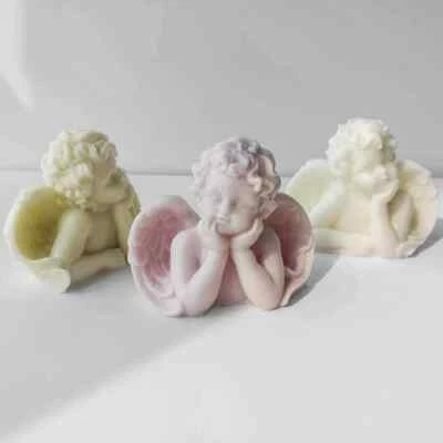 Molde de silicona para velas 3D alas de ángel hágalo usted mismo hacer jabón yeso resina moldes artesanales Foto 1 de 3