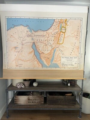 The Westminster Press, Philadelphia Map “The Exodus From Egypt”  ~60” W x 52” H - Image 1 of 4