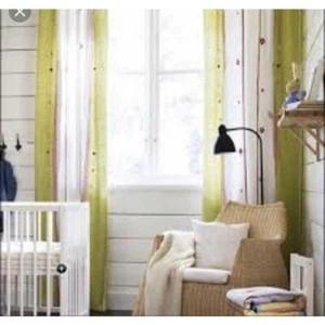 *2 -Ikea Fabler Bard Childrens Curtains With Tie Backs Multi Color Bedroom 47X98 - Picture 1 of 8