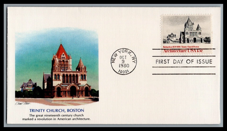 US FDC # 1839 15c American Architecture Fleetwood   1980, 9M883 - Image 1 of 1