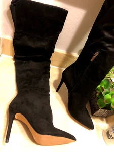 Jessica Simpson Knee High Heels Boots Size 7.5 Regular Black Color  - Picture 1 of 3