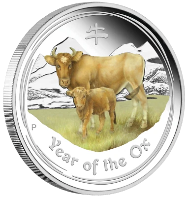 ANDA Perth Money Expo Special 2021 Year of the OX 2oz Silver Proof Color $2 Coin - Image 1 of 4