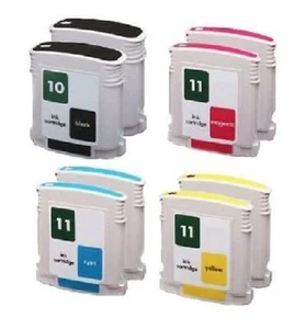 8 x Cartridges for HP Designjet 100 110Plus 10PS/10 +11 C4844AE C4836A -C4838A - Zdjęcie 1 z 1