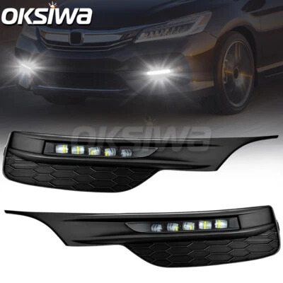 Par de luces antiniebla LED para parachoques delantero Honda Accord Seden Hybrid 2016 2017 Foto 1 de 4