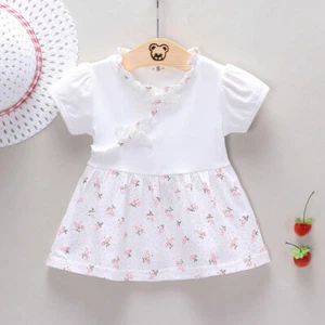 Toddler Baby Kids Girls Ruched Floral Flowers Print Dress Princess Dresses - Picture 1 of 1