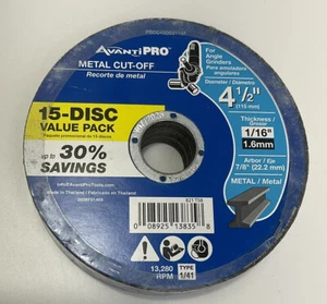 Avanti Pro 4- 1/2 in. x 1/16 in.x7/8 in. Thin kerf Metal Cut-off Disc (15- pack) - Picture 1 of 3