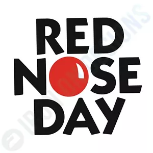 COMIC RELIEF - RED NOSE DAY LOGO - IRON ON TSHIRT TRANSFERS - A6 A5 A4 - Picture 1 of 5
