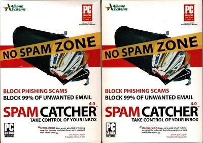 Lot of 2 Allume Spam Catcher 4.0 Pc New Sealed Box XP Block Email & Phishing - Image 1 of 2