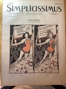 1902 RARE GERMAN SIMPLICISSIMUS MAGAZINE ~ ART NOUVEAU ERA - Picture 1 of 3
