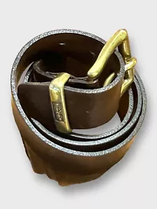 Levi’s Logo Buckle Italian Leather Men’s Brown Belt 34/85 USA Business Casual - Picture 1 of 8