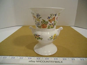 Aynsley Cottage Garden English Fine Bone China Footed Floral 5 1/2" Urn Vase EUC - Picture 1 of 9