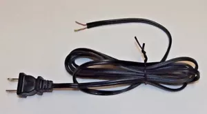 6' BLACK LAMP CORD SET WITH POLARIZED PLUG 18/2 SPT-1 NEW 46704JB - Picture 1 of 3