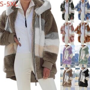 Womens Winter Warm Fleece Hoodies Coat Jacket Ladies Plus Size Outwear Overcoat