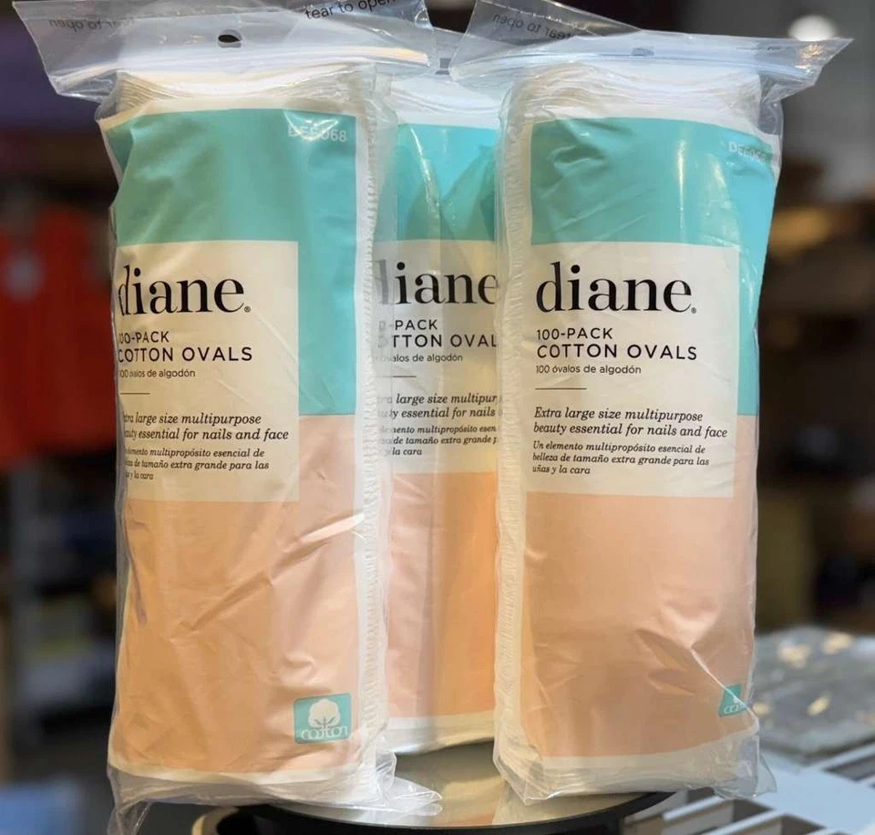 3 PAQUETES Diane Multicapa 3.5" x 2.75" Algodón Ovalos, 100% Algodón Puro, 300 Unidades Foto 1 de 4
