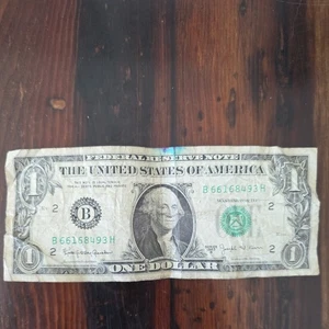 1963 B $1 dollar bill US Federal Reserve note one dollar Fancy serial # Barr - Picture 1 of 5