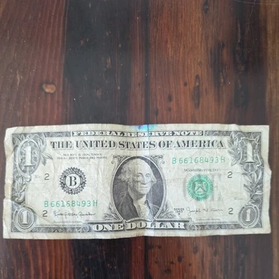 1963 B $1 dollar bill US Federal Reserve note one dollar Fancy serial # Barr - Image 1 of 4