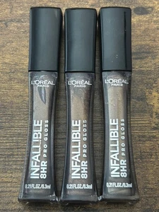 LOREAL Infallible 8 HR PRO GLOSS - Lip Gloss - 715 RAISIN - L'Oreal 3 Pack - Picture 1 of 3