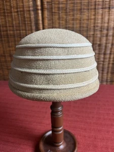 Vintage Beige Straw Like Womens Hat Ladies Hat Flapper Style - Picture 1 of 13