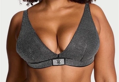 VICTORIA'S SECRET RUNWAY Shine Cotton Wireless Plunge Bralette XLARGE - Image 1 of 4