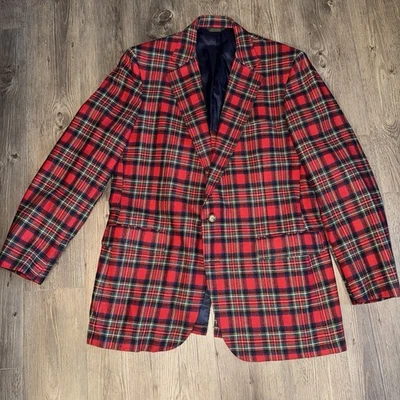 Men’s Vintage 80s Corbin Blazer. Beautiful Soft Plaid. Amazing For The Holidays - Image 1 of 4
