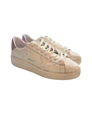 White And Pink Glitter Golden Goose Pure Star Sneakers Size 39 Or 9 Womens - Image 1 of 4