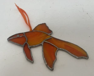 Deko hängender Buntglas orange Fisch Sonnenfänger - Bild 1 von 9
