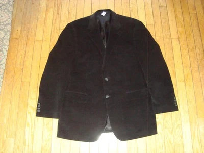 LAUREN RALPH LAUREN BLACK CORDUROY MENS SPORT COAT BLAZER SIZE 44 L HARDLY WORN! - Image 1 of 4