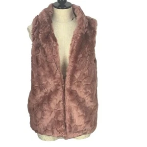 Love Tree Damen Weste Jacke Rose Rosa Kunstfell Größe L - Bild 1 von 9