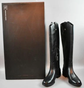 Stivali da equitazione Fawne alti al ginocchio neri in vera pelle INC nuovi con scatola - 2 misure disponibili - Foto 1 di 8