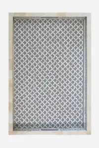 Bone Inlay Fish Scale Design Tray in Grey Color - Picture 1 of 2