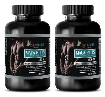 Brazilian catuaba - MACA PLUS 1300mg - energy booster natural - 2 Bottles - Image 1 of 4