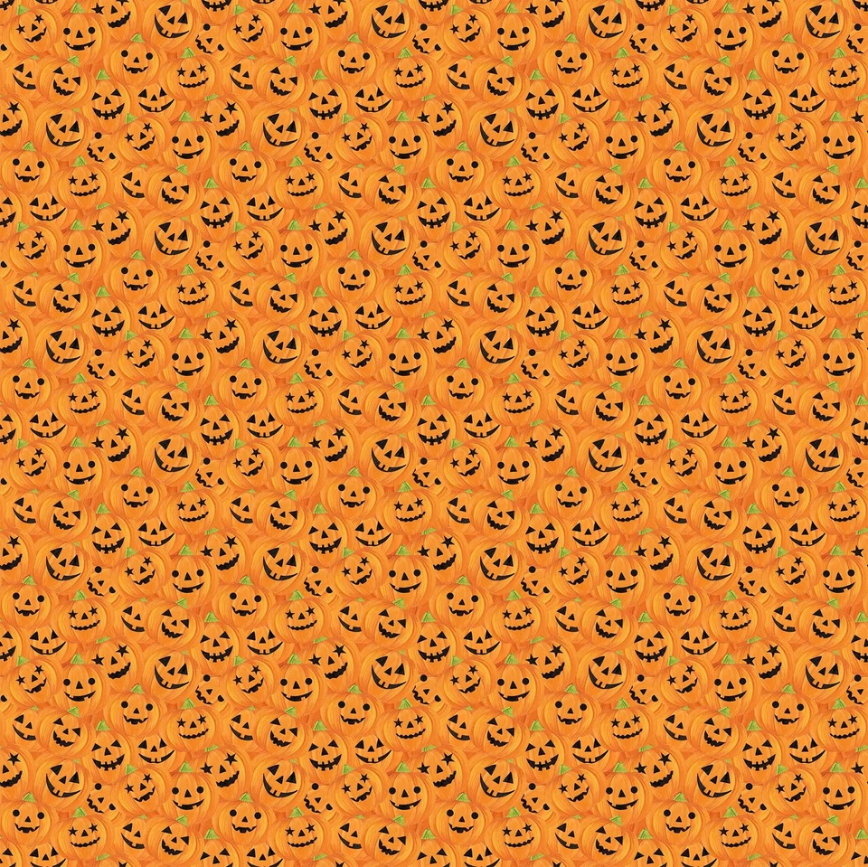 Halloween Fabric | Gnomes Night Out Packed Orange Pumpkin | Northcott YARD - Image 1 of 1