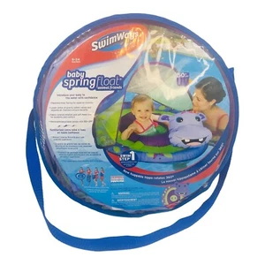 Baby Spring Float Purple Hippo Swimways Summer Pool Safety Rotates 360 Fold Case - Picture 1 of 6