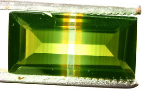 10.20 Cts. Natural Brazilian Bi-Color Tourmaline Emerald Cut Certified Gemstone
