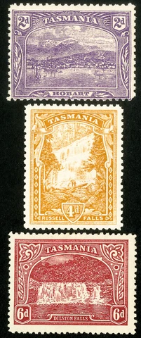 Tasmania Stamps # 114-16 MH VF Scott Value $122.50 Cover