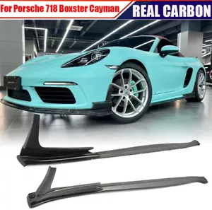 For Porsche 718 Boxster Cayman GT4 GTS 16UP Real Carbon Side Skirt Extension Lip - Bild 1 von 14