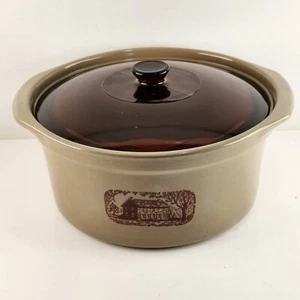 Amana Radarange 4 Qt Western Stoneware Country Cooker w Amber Glass Lid Vintage - Picture 1 of 13