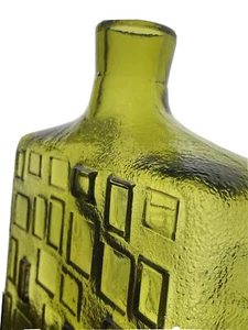 Green Empoli Brutalist Decanter Mid Century Modern Italian Decorative Art Glass - Picture 1 of 19
