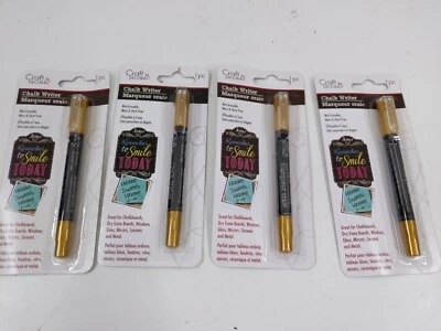 Lote de 4 marcadores de tiza para decoración artesanal DORADOS borrables húmedos sin desorden y polvo nuevos Foto 1 de 4