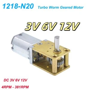 3V 6V 12V Micro DC Turbo Worm Geared Motor 4-381RPM High Torque 1218-N20 for DIY - Picture 1 of 6