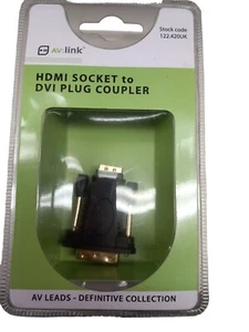 Hdmi Socket To Dvi Plug Coupler - Picture 1 of 2