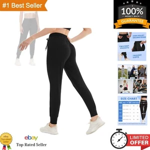 Women’s Stretchy Sweatpants with Deep Pockets - Cuffed Ankle High Waist Design - Picture 1 of 7