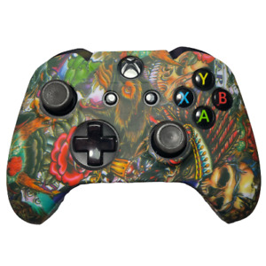 Tattooed Silicone Rubber Skin Case Cover Gel Grips For Xbox One Controllers