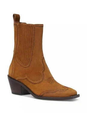 Bota Western Loeffler Randall Agnes Pull On Talla 9 BNWB Marrón Foto 1 de 3
