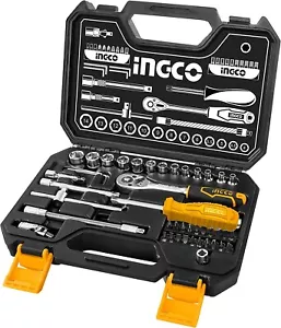 Ingco Socket Set, Quick Release Ratchet Wrench Tool Set (1/4 Inch) HKTS14451 - Picture 1 of 7